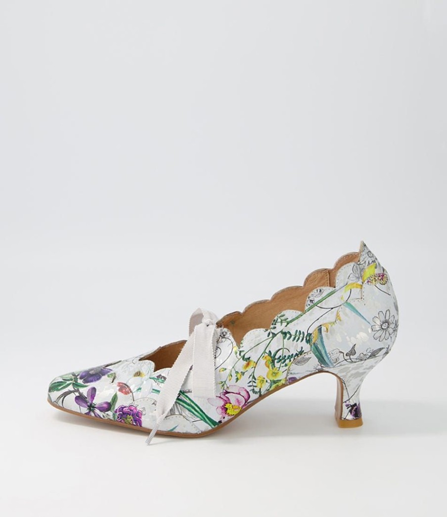 Shoes DJANGO & JULIETTE | Caddie White Fields Leather Heels