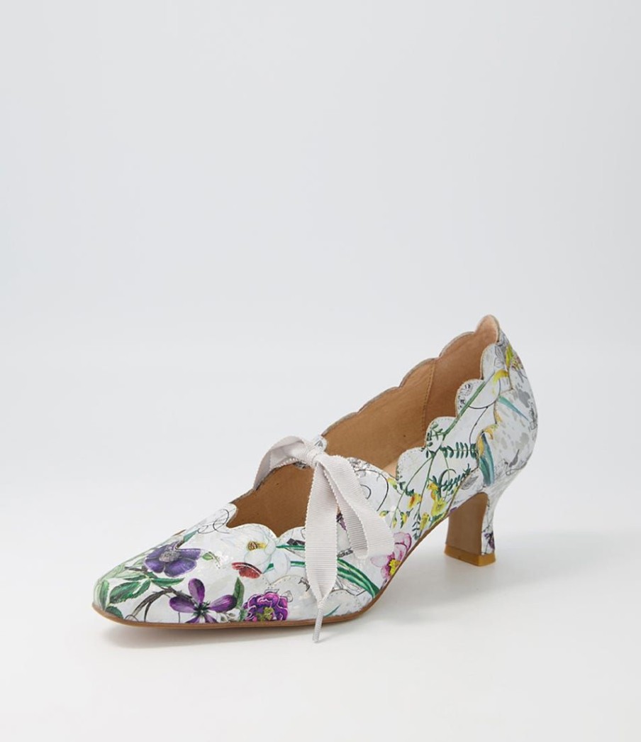 Shoes DJANGO & JULIETTE | Caddie White Fields Leather Heels