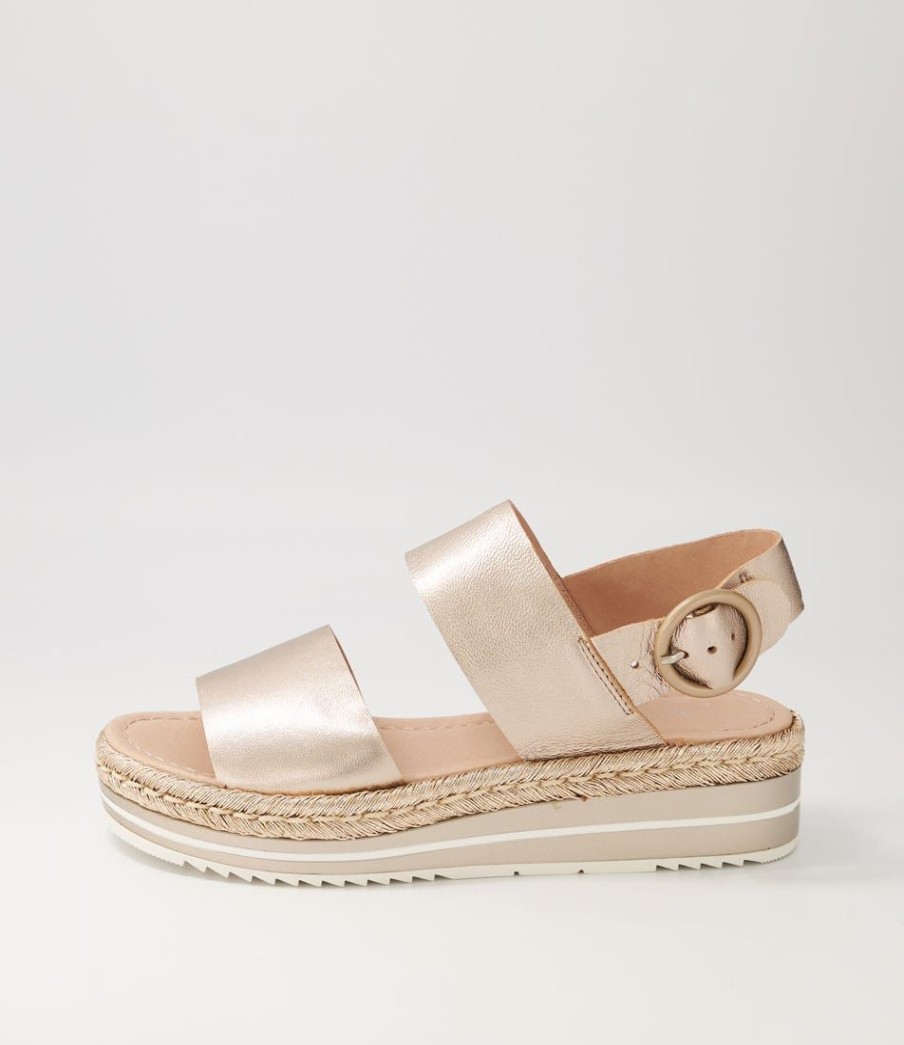 Shoes DJANGO & JULIETTE | Atha Platino Leather Espadrilles