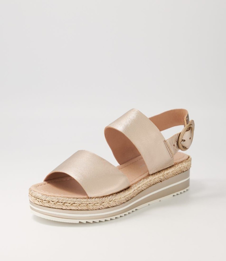 Shoes DJANGO & JULIETTE | Atha Platino Leather Espadrilles