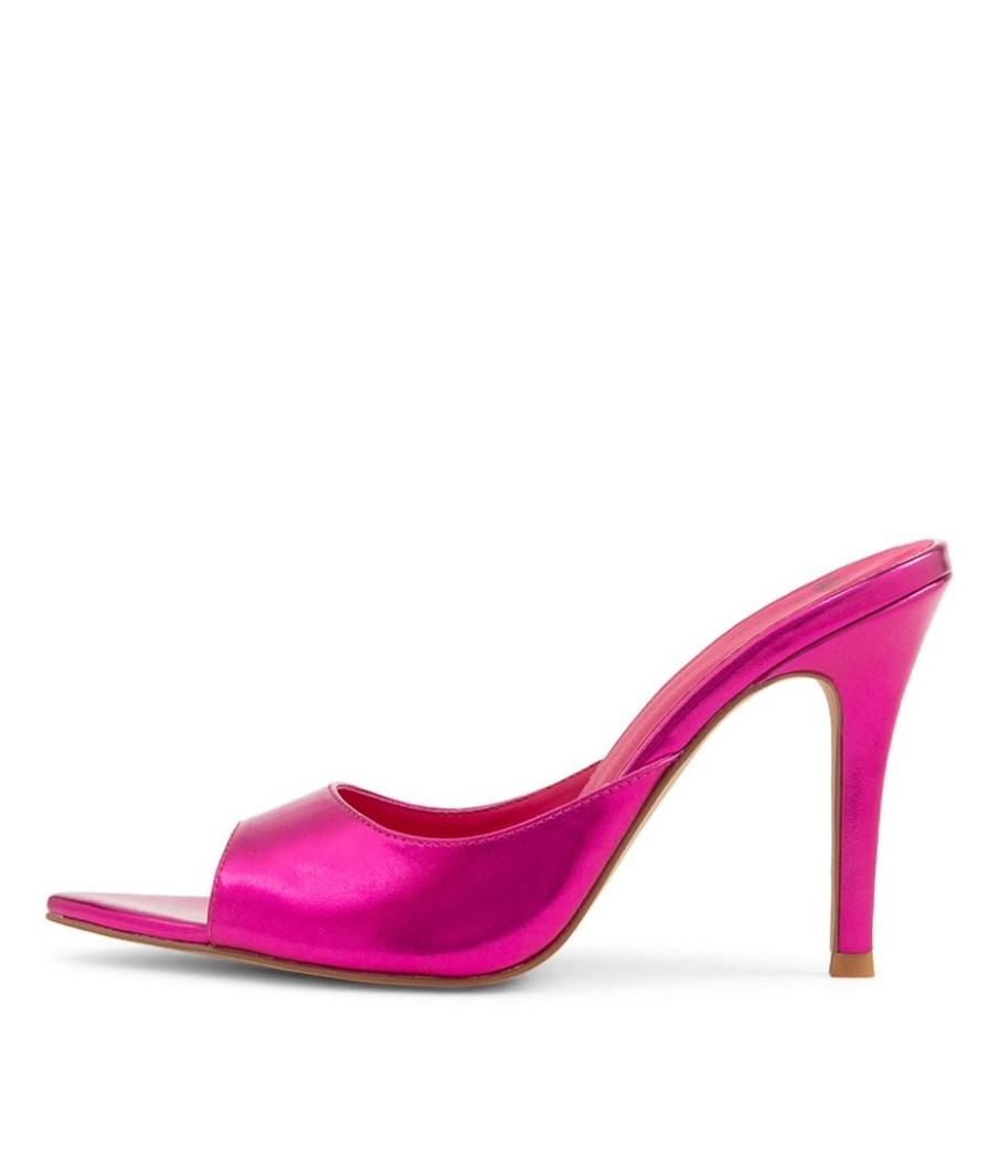 Shoes MOLLINI | Kelley Fuchsia Metallic Vegan Mules