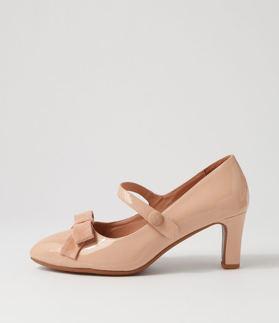 Shoes DJANGO & JULIETTE | Tinar Nude Patent Suede Heels