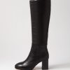 Shoes MOLLINI | Salute Black Leather Knee High Boots