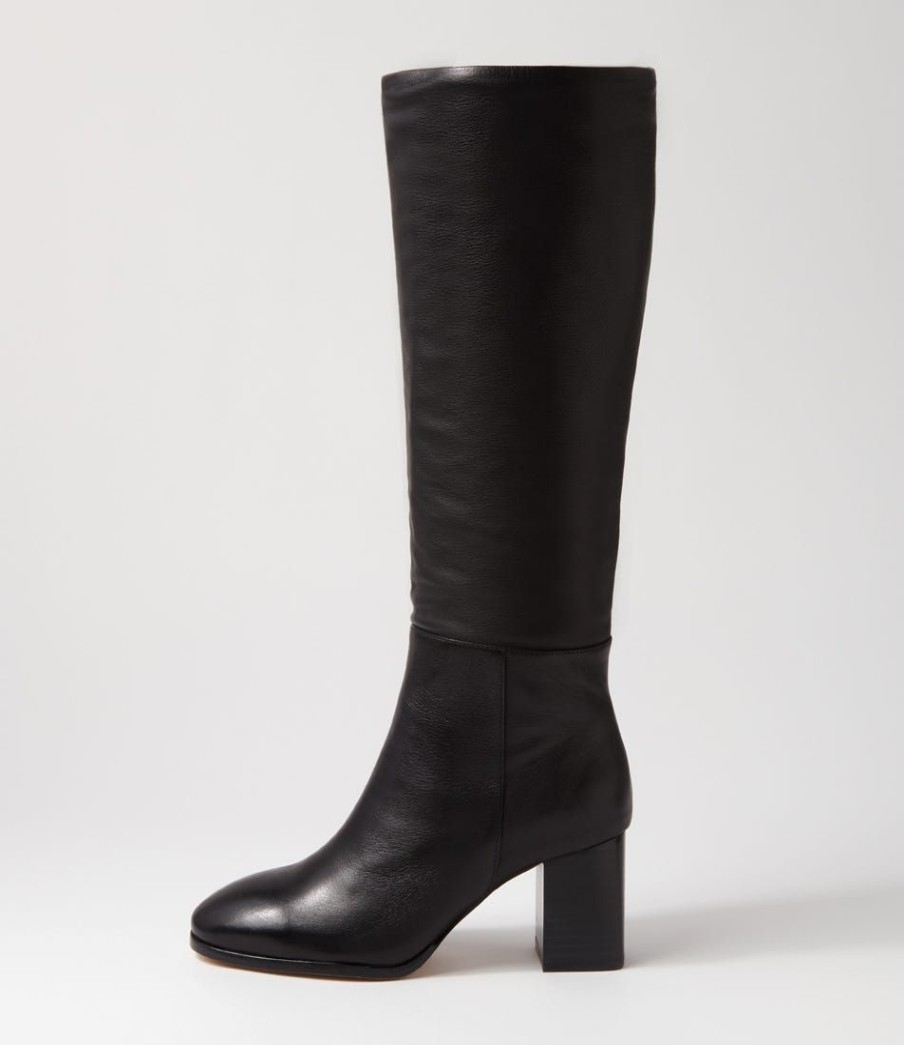 Shoes MOLLINI | Salute Black Leather Knee High Boots