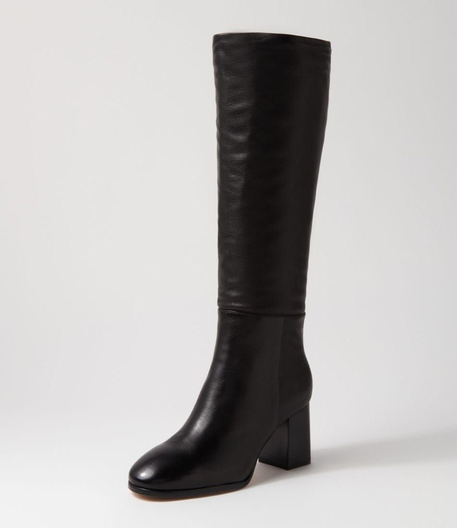 Shoes MOLLINI | Salute Black Leather Knee High Boots