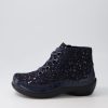 Shoes ZIERA | Alexia Xw Navy Patent Suede Lace Up Boots