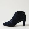 Shoes DJANGO & JULIETTE | Templess Navy Sparkle Suede Ankle Boots