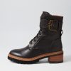 Shoes EOS | Line Black Leather Lace Up Boots