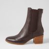 Shoes DJANGO & JULIETTE | Mycah Choc Leather Chelsea Boots