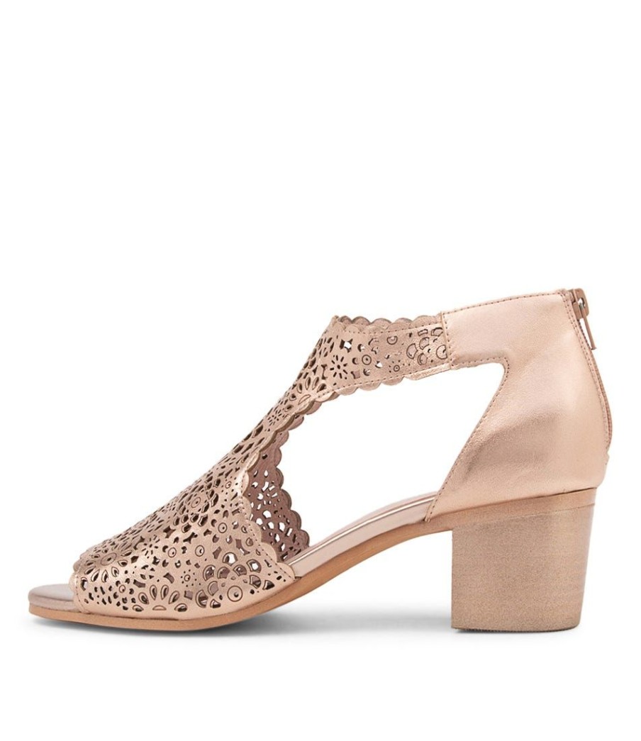 Shoes DJANGO & JULIETTE | Bames Lrg Pale Rose Gold Leather Sandals