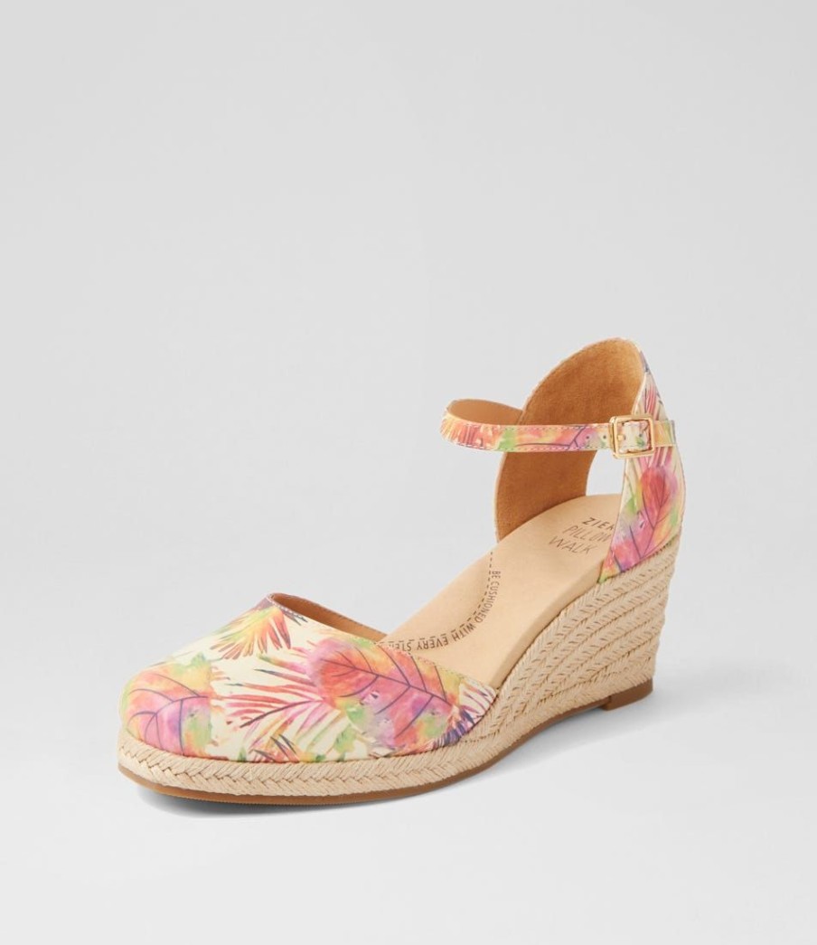 Shoes ZIERA | Autumn W Multi Palms Leather Wedges