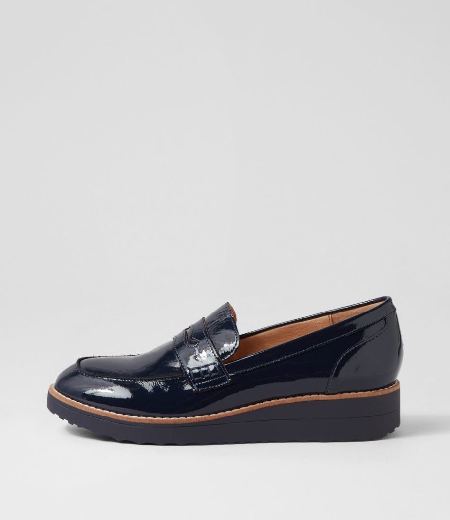 Shoes TOP END | Oley Navy Patent Leather Loafers