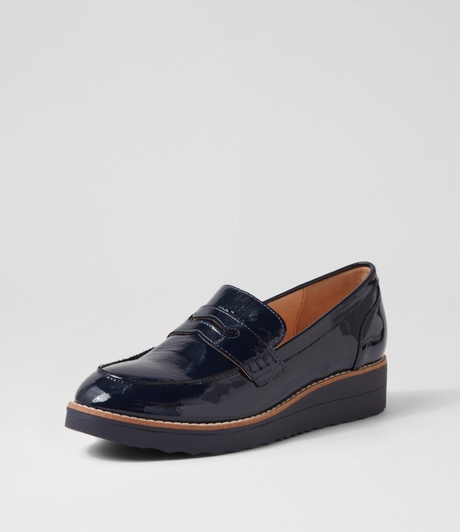 Shoes TOP END | Oley Navy Patent Leather Loafers