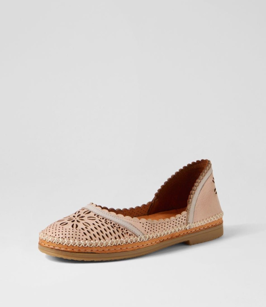 Shoes DIANA FERRARI | Bentoon Blush Light Grey Leather Ballet Flats