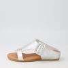 Shoes DJANGO & JULIETTE | Halle Silver Leather Slides