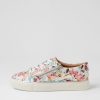 Shoes ZIERA | Pamela Xf White Floral Embossed Leather Sneakers