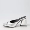 Shoes MOLLINI | Elodie Silver Leather Mules