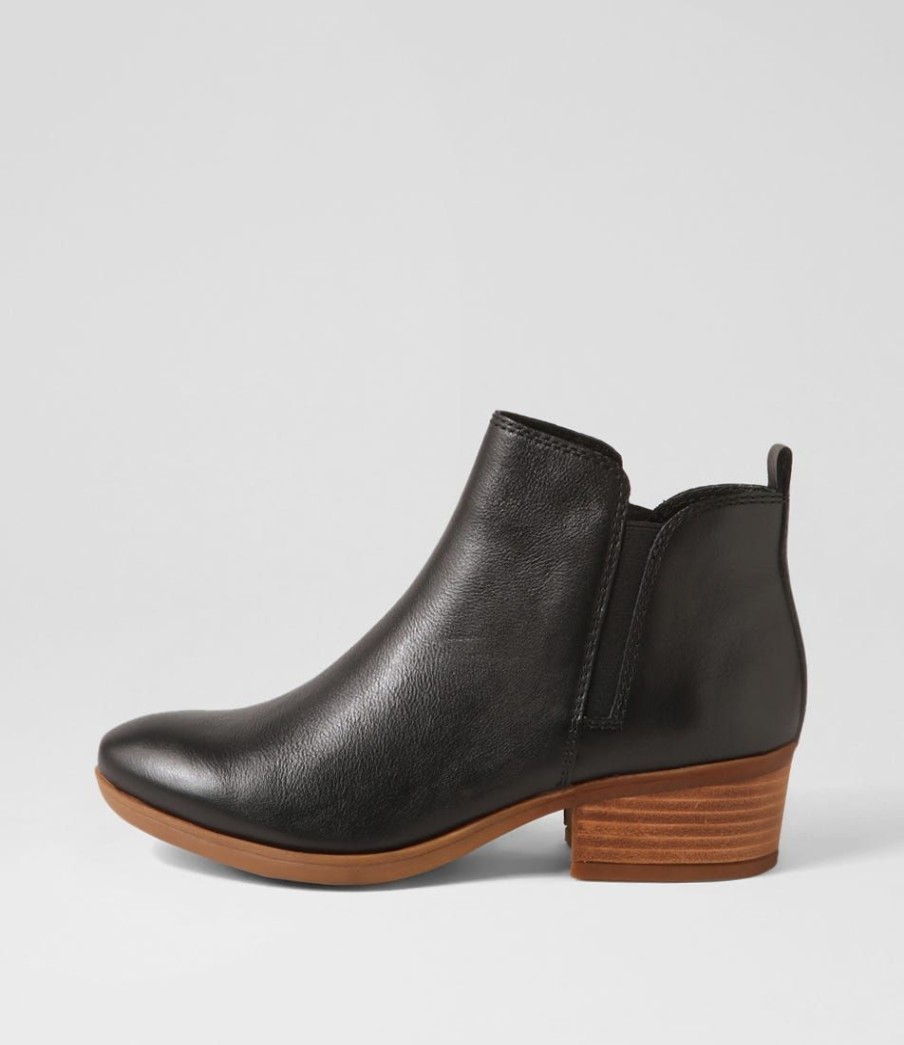 Shoes DIANA FERRARI | Zanie Black Natural Heel Leather Ankle Boots