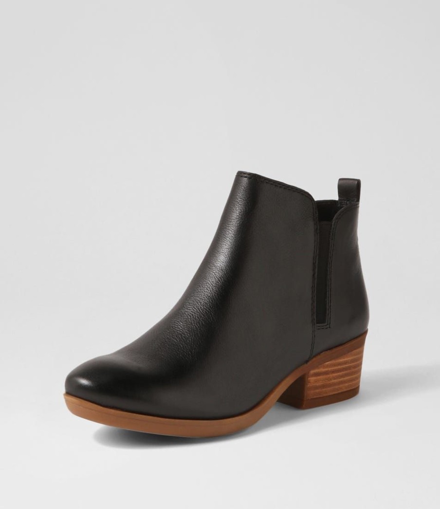 Shoes DIANA FERRARI | Zanie Black Natural Heel Leather Ankle Boots