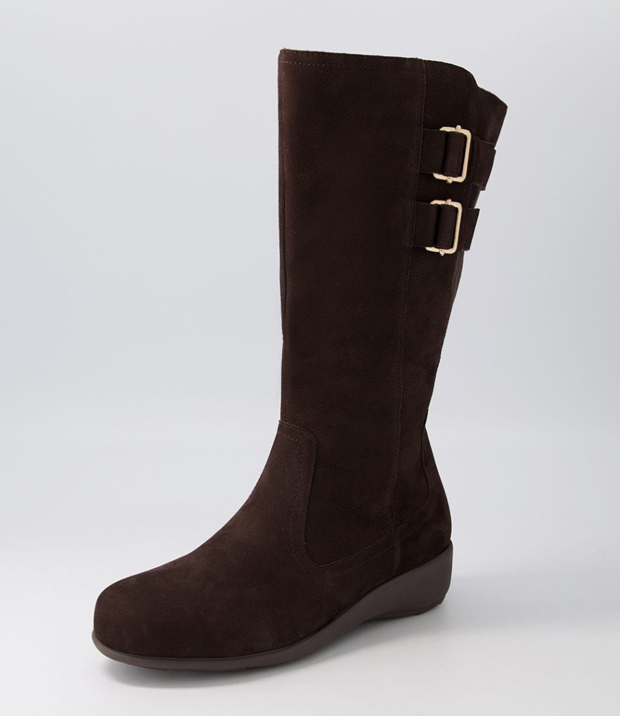 Shoes ZIERA | Sawyer Xf Choc Tumble Nubuck Knee High Boots