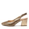 Shoes DJANGO & JULIETTE | Malia Old Gold Cut Leather Heels