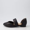 Shoes ZIERA | Loraa W Black Buckle Leather Ballet Flats