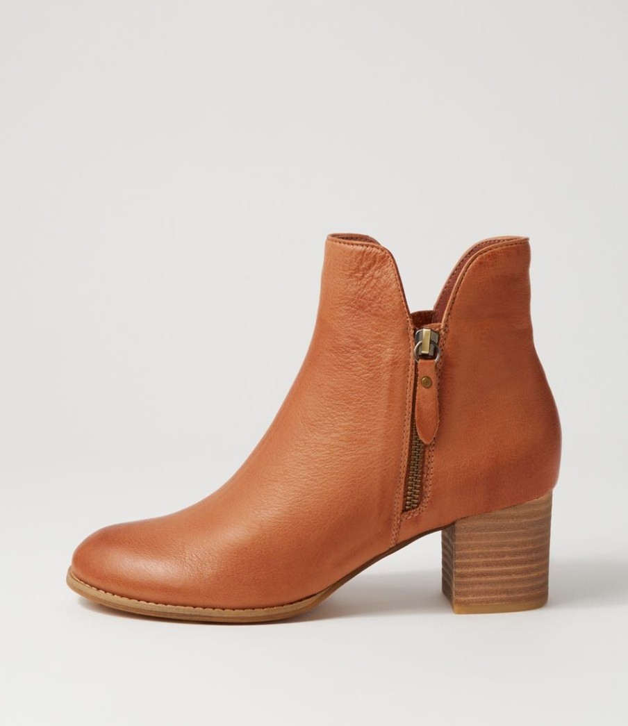 Shoes DJANGO & JULIETTE | Shiannely Cognac Leather Ankle Boots