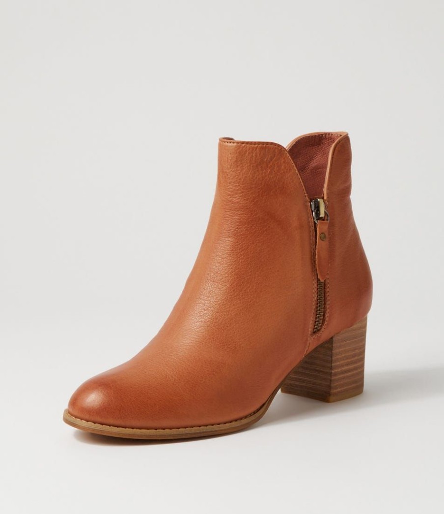 Shoes DJANGO & JULIETTE | Shiannely Cognac Leather Ankle Boots