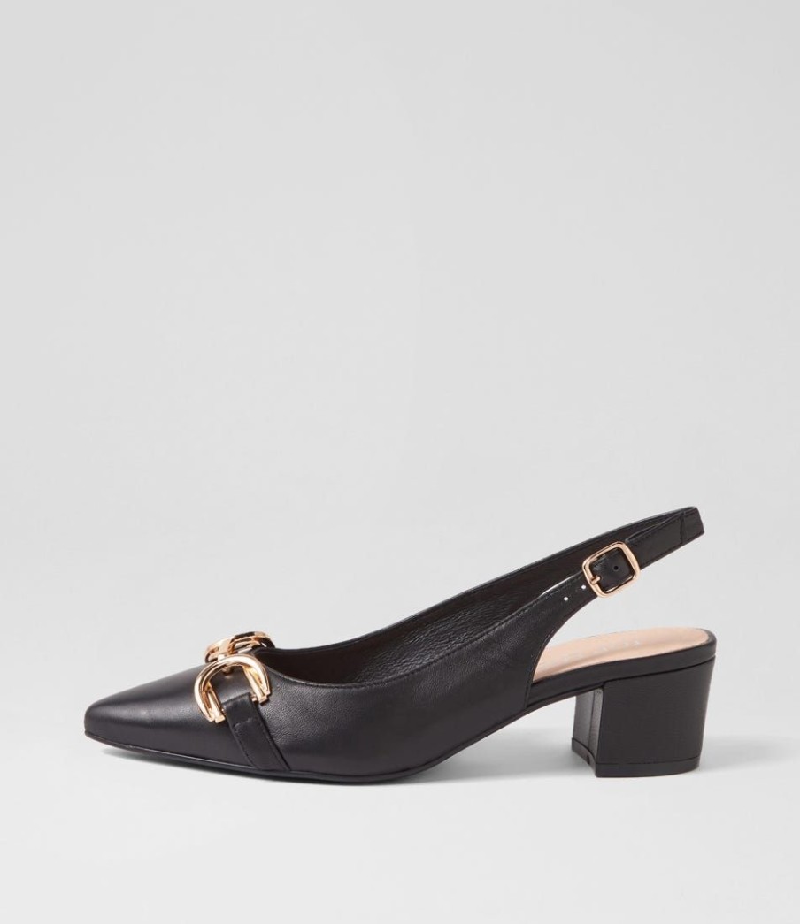 Shoes TOP END | Abrar Black Leather Heels