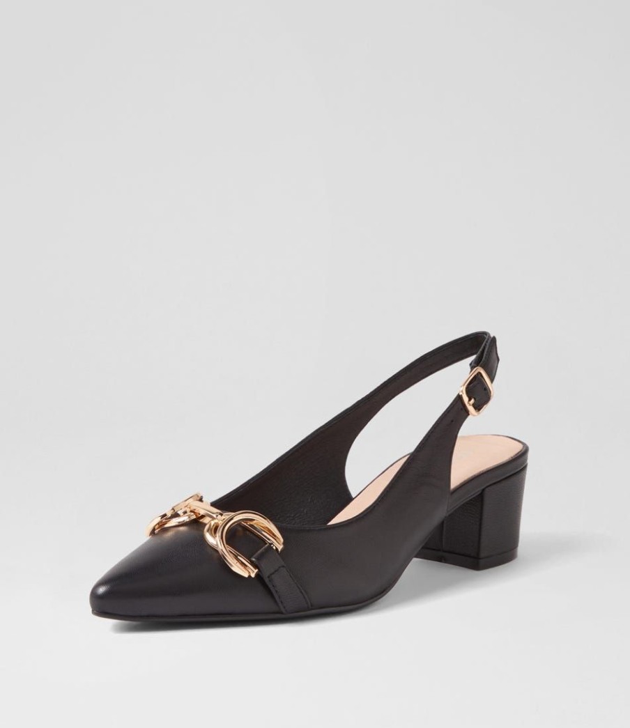 Shoes TOP END | Abrar Black Leather Heels