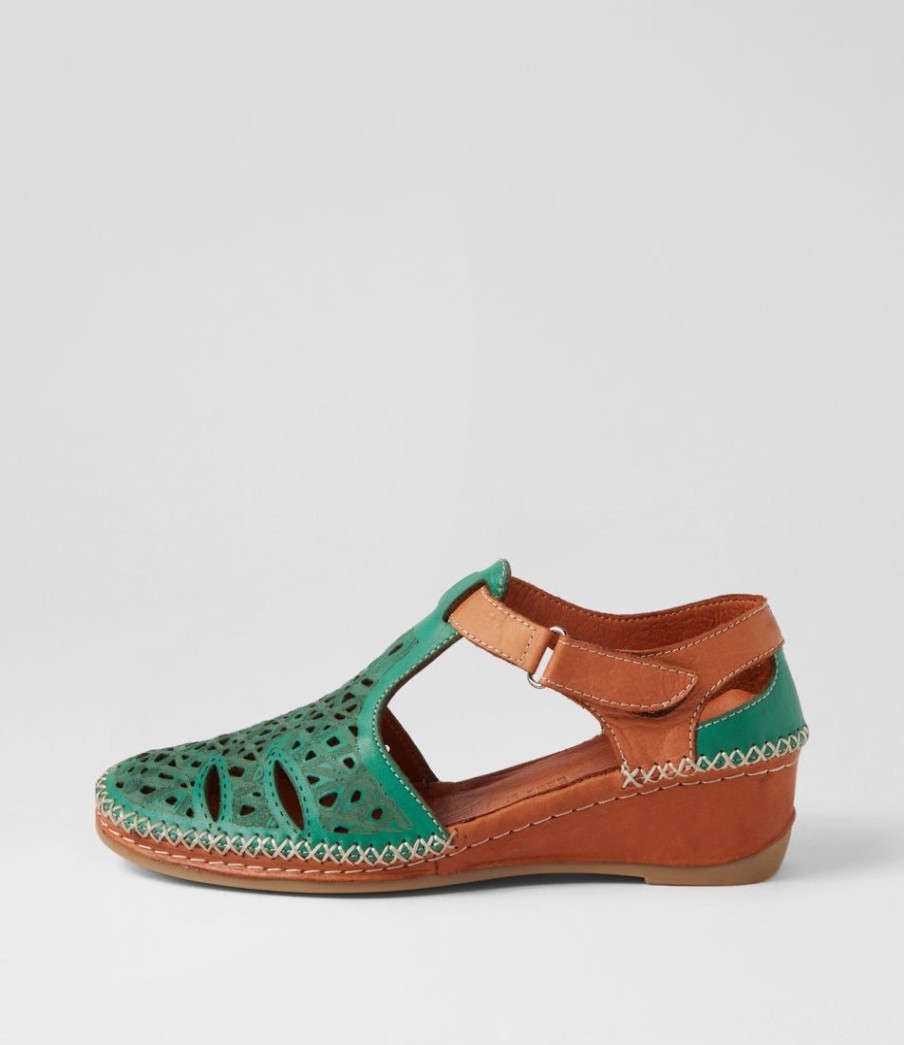 Shoes DIANA FERRARI | Yona Emerald Tan Leather Heels