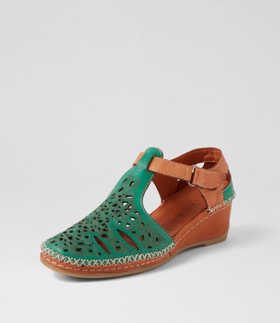 Shoes DIANA FERRARI | Yona Emerald Tan Leather Heels