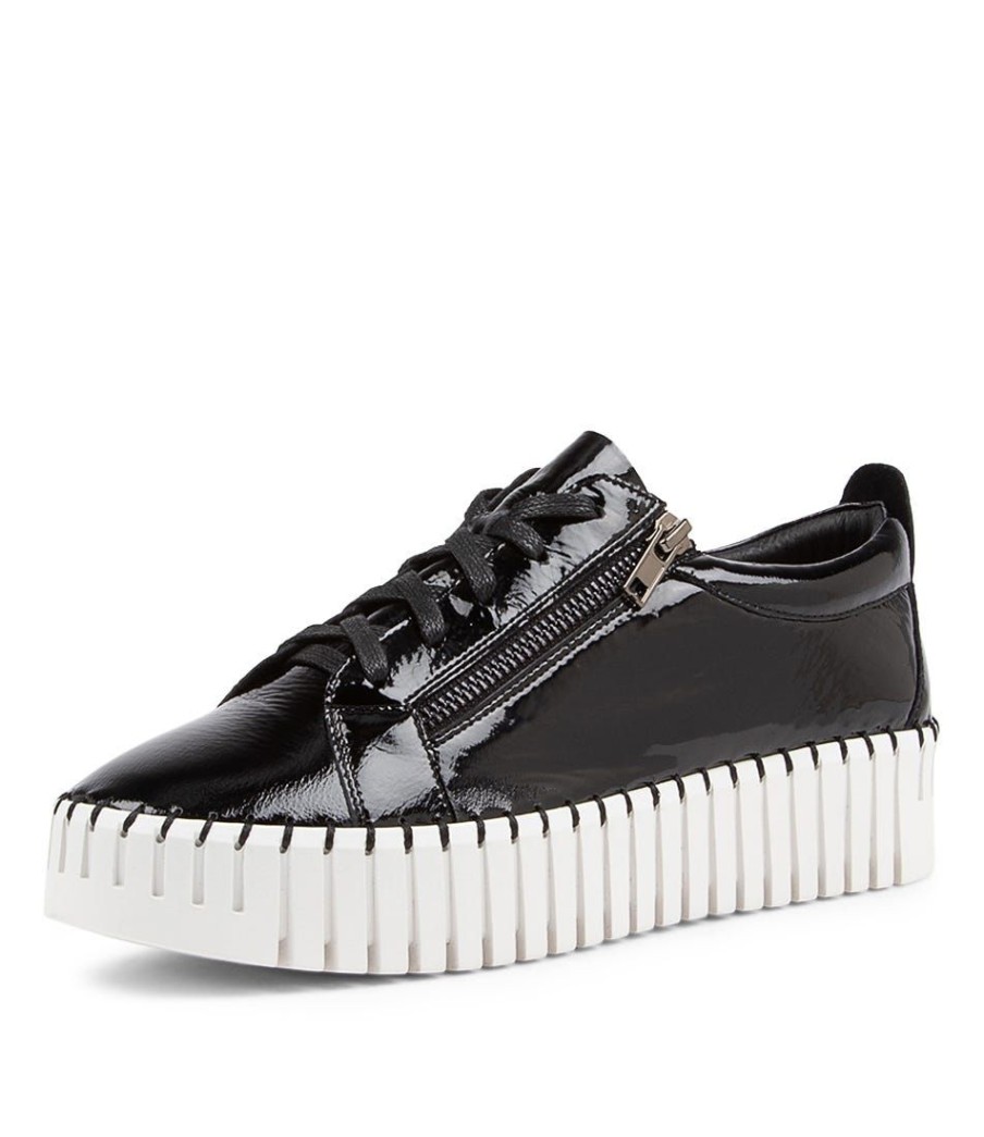 Shoes DJANGO & JULIETTE | Bump Black Patent Leather Sneakers Wt Sole