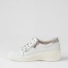 Shoes DIANA FERRARI | Storms White Silver Leather Suede Flat Shoes