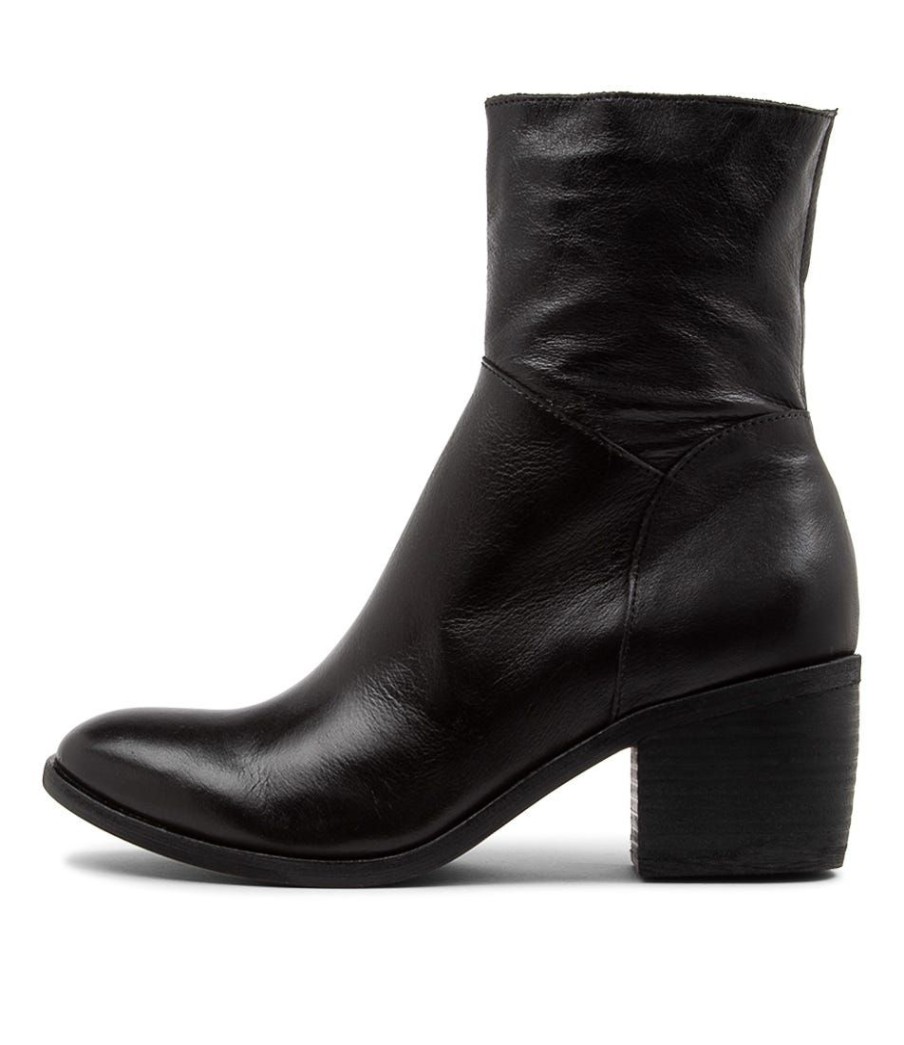 Shoes TOP END | Omara Black Leather Ankle Boots Bh