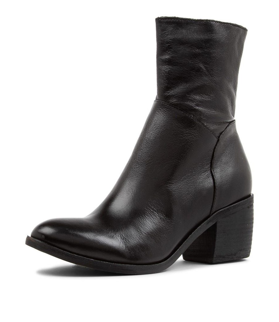 Shoes TOP END | Omara Black Leather Ankle Boots Bh