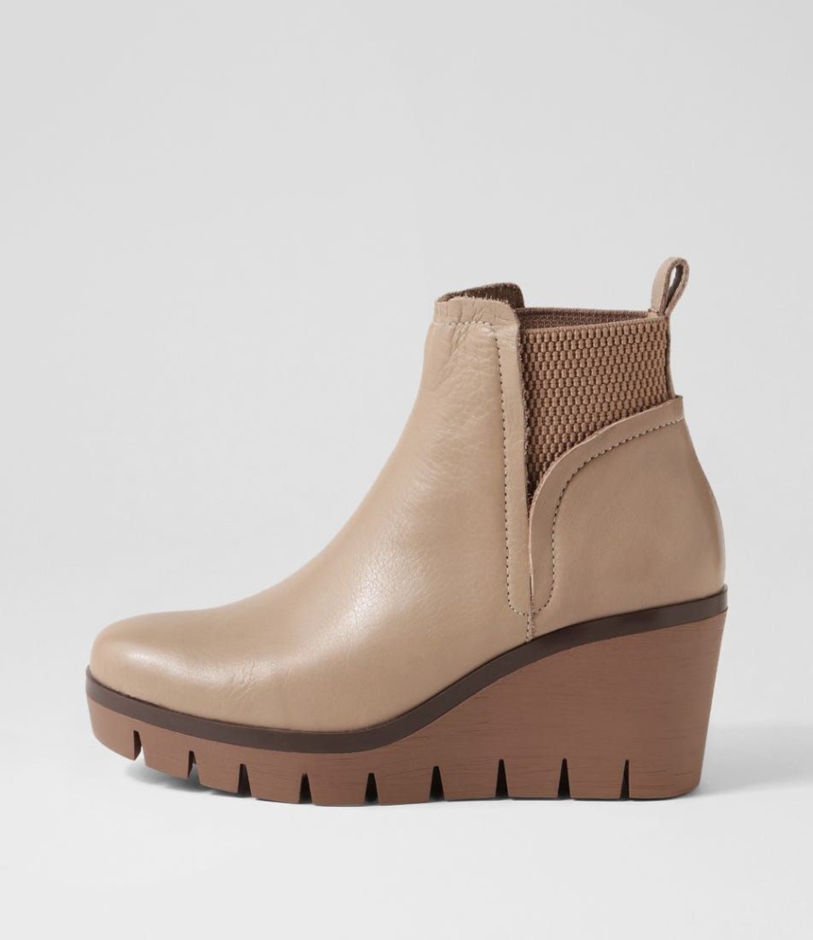 Shoes DJANGO & JULIETTE | Narry Taupe Leather Ankle Boots