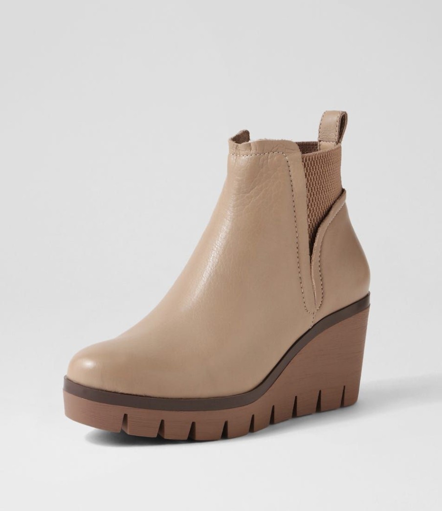 Shoes DJANGO & JULIETTE | Narry Taupe Leather Ankle Boots