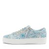 Shoes DJANGO & JULIETTE | Laila Blue Silver Flower Leather Sneakers