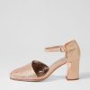 Shoes DJANGO & JULIETTE | Keeka Rose Gold Petrol Leather Mary Jane Heels