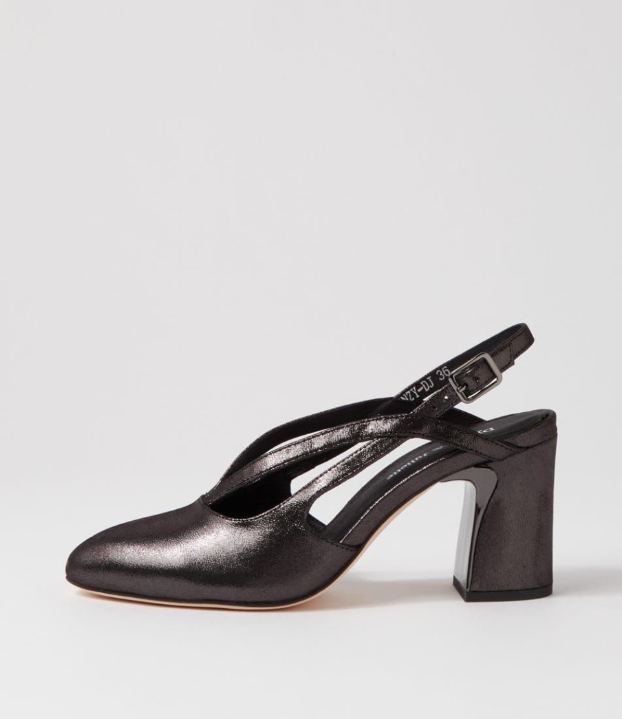 Shoes DJANGO & JULIETTE | Kenzy Black Shimmer Leather Heels