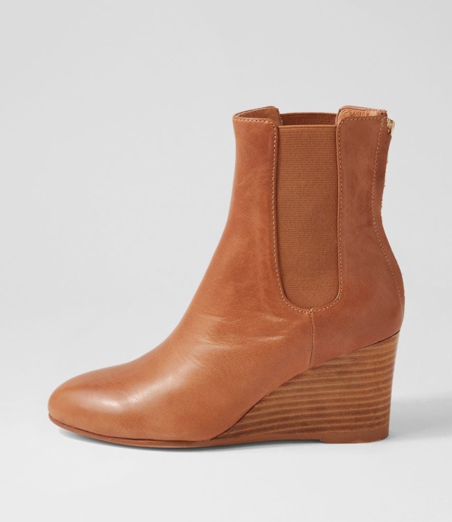 Shoes TOP END | Mimer Tan Natural Heel Leather Chelsea Boots