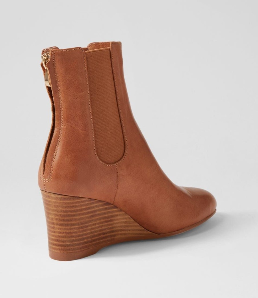 Shoes TOP END | Mimer Tan Natural Heel Leather Chelsea Boots