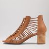 Shoes TOP END | Glendora Dark Tan Leather Sandals