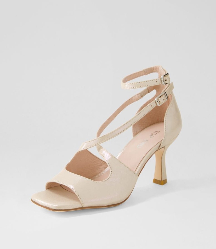 Shoes TOP END | Lanyey Nude Shimmer Leather Sandals