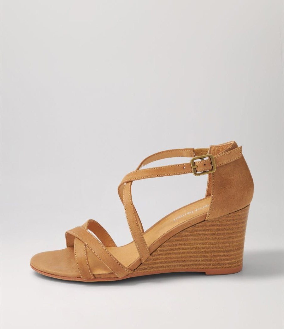 Shoes DIANA FERRARI | Scala Light Tan Natural Heel Leather Sandals