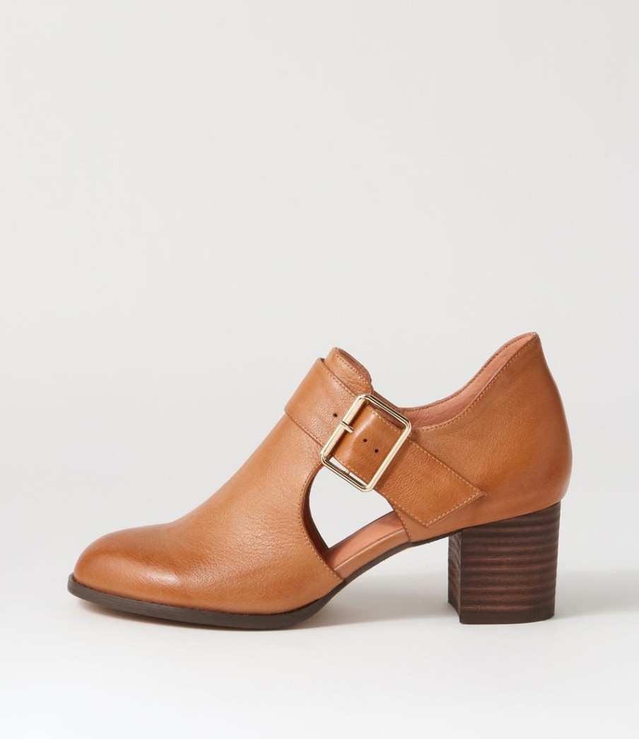 Shoes DJANGO & JULIETTE | Sanfort New Tan Choc Leather Heels