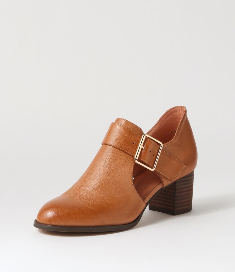 Shoes DJANGO & JULIETTE | Sanfort New Tan Choc Leather Heels