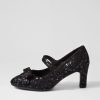 Shoes DJANGO & JULIETTE | Tinar Black Sparkle Suede Heels