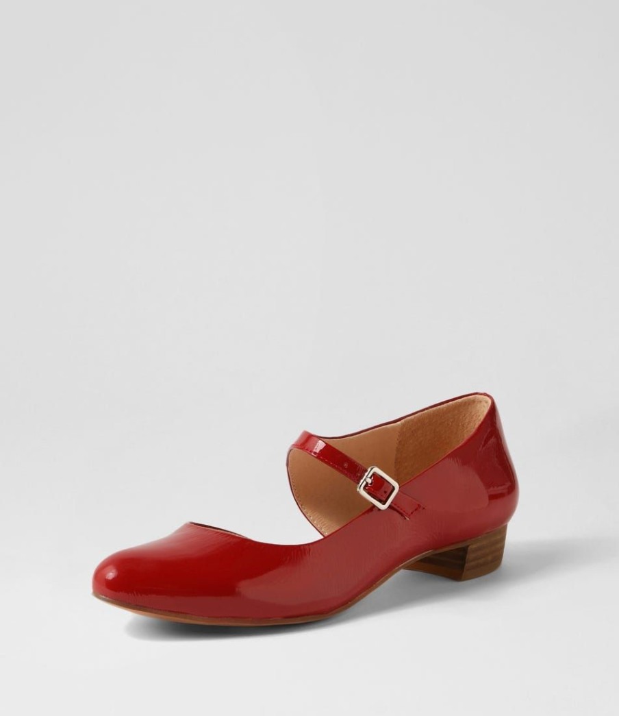 Shoes DJANGO & JULIETTE | Edna Dark Red Patent Leather Mary Janes